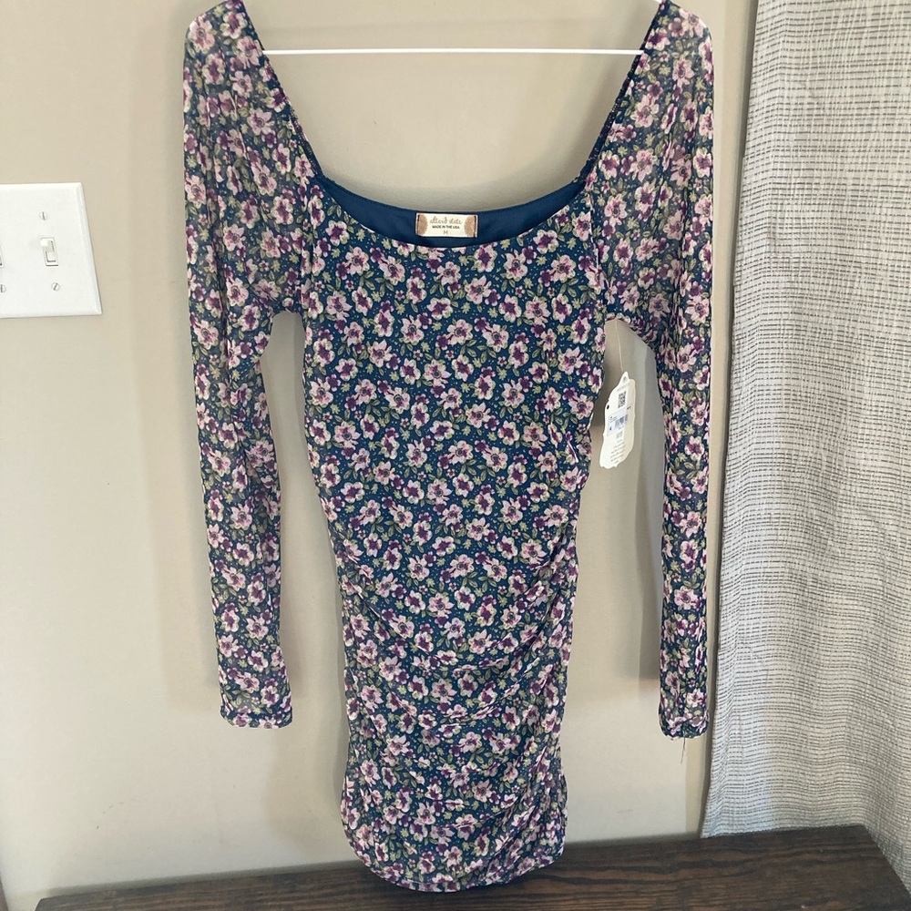 Altered State floral tight long sleeve dress